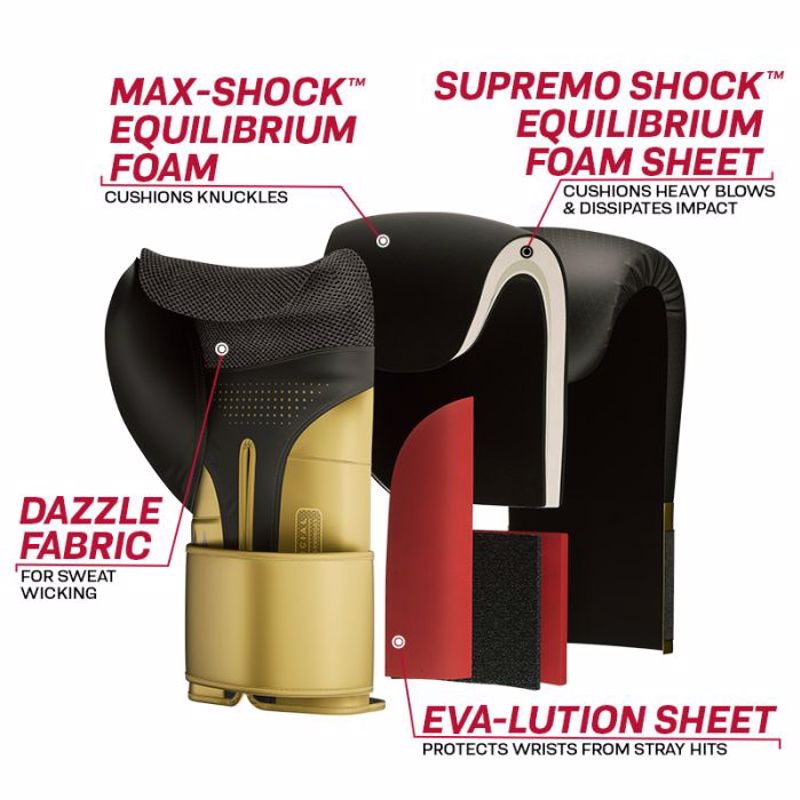 RDX L2 MARK Pro Sparring Boxing Gloves - BLACK/gold